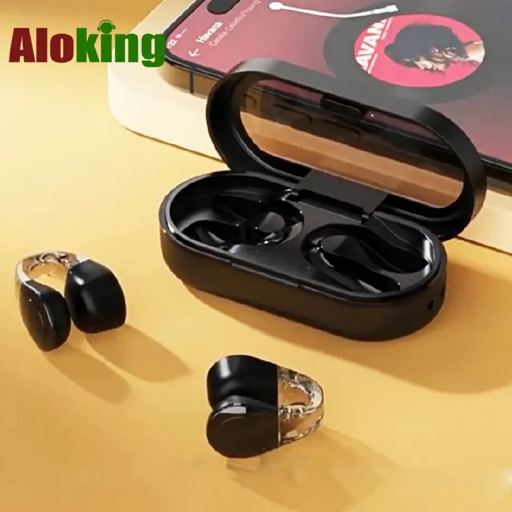 Aloking clip earbuds Wireless Bluetooth Earphones TWS Clip On Ear Wireless Earbuds Bluetooth Headset Bone Conduction Earphone clip earpods BT headphones With Mic Wireless Earphones for android iphone