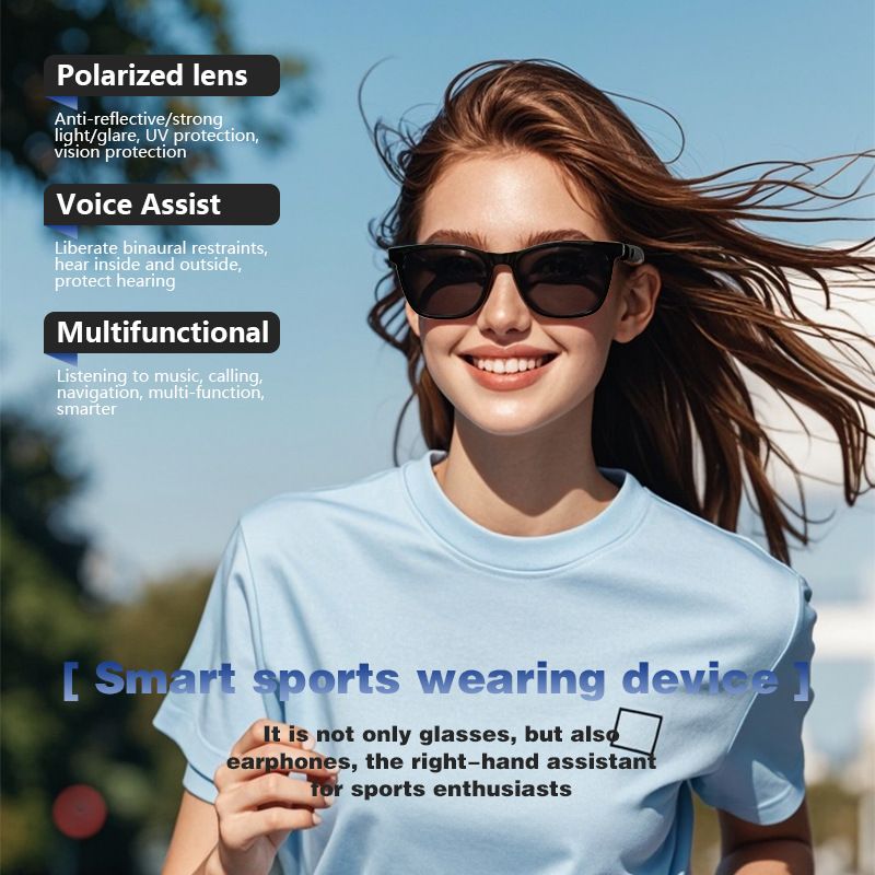 UV400 sunglasses Anti-UV Polarized lens Smart Bluetooth Glasses Women Sunglasses Men Sunglasses waterproof smart glasses for men smart sunglasses for women Sports cycling Bluetooth Glasses For Men