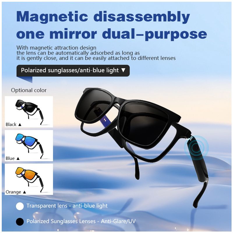 UV400 sunglasses Anti-UV Polarized lens Smart Bluetooth Glasses Women Sunglasses Men Sunglasses waterproof smart glasses for men smart sunglasses for women Sports cycling Bluetooth Glasses For Men