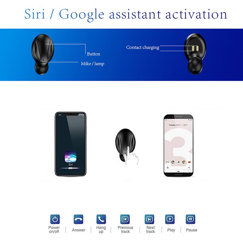 Aloking Tws Bluetooth 5.0 Wireless Headphone Stereo Sports Microphone with Smart Charging Box XG13 Bluetooth Wireless Earbuds Bluetooth Earpods Hifi Sound Low Latency Noise Reduction Bluetooth Earbuds