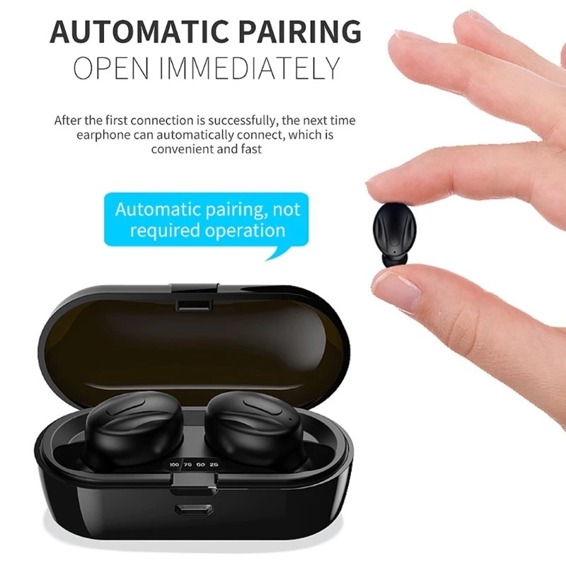 Aloking Tws Bluetooth 5.0 Wireless Headphone Stereo Sports Microphone with Smart Charging Box XG13 Bluetooth Wireless Earbuds Bluetooth Earpods Hifi Sound Low Latency Noise Reduction Bluetooth Earbuds