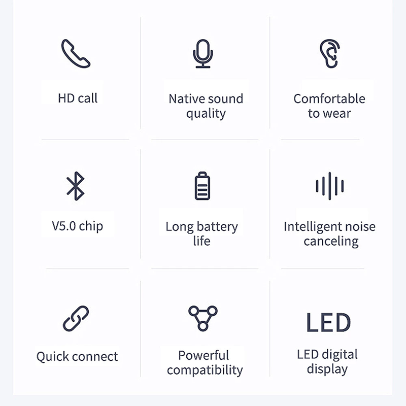 Aloking Tws Bluetooth 5.0 Wireless Headphone Stereo Sports Microphone with Smart Charging Box XG13 Bluetooth Wireless Earbuds Bluetooth Earpods Hifi Sound Low Latency Noise Reduction Bluetooth Earbuds