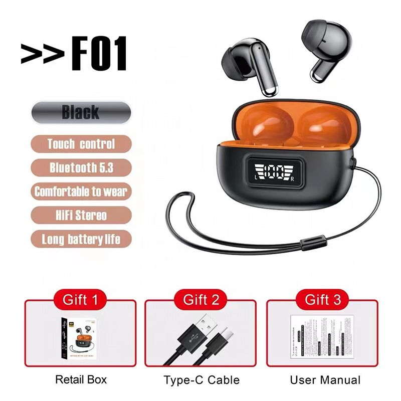 Aloking In-ear digital display wireless Bluetooth headset ENC noise reduction multi-function waterproof TWS heavy bass headset Wireless Earbuds Bluetooth Earphone Wireless Earpods Sports Earphone