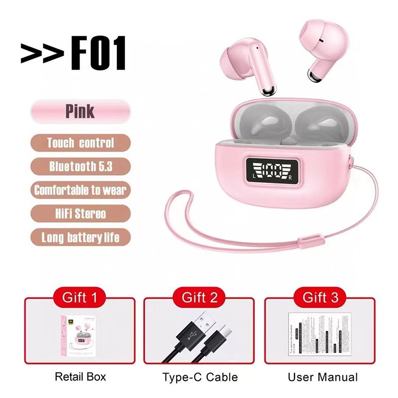 Aloking In-ear digital display wireless Bluetooth headset ENC noise reduction multi-function waterproof TWS heavy bass headset Wireless Earbuds Bluetooth Earphone Wireless Earpods Sports Earphone