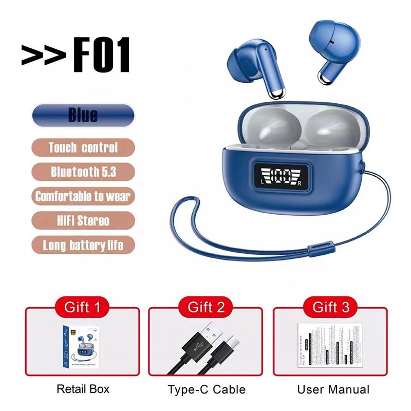 Aloking In-ear digital display wireless Bluetooth headset ENC noise reduction multi-function waterproof TWS heavy bass headset Wireless Earbuds Bluetooth Earphone Wireless Earpods Sports Earphone
