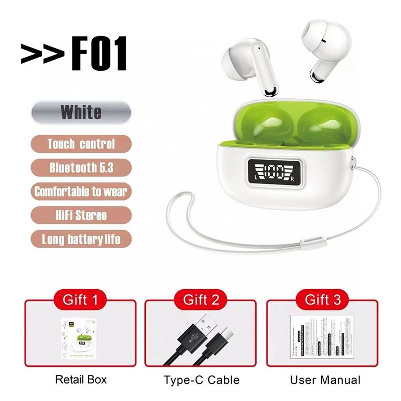 Aloking In-ear digital display wireless Bluetooth headset ENC noise reduction multi-function waterproof TWS heavy bass headset Wireless Earbuds Bluetooth Earphone Wireless Earpods Sports Earphone