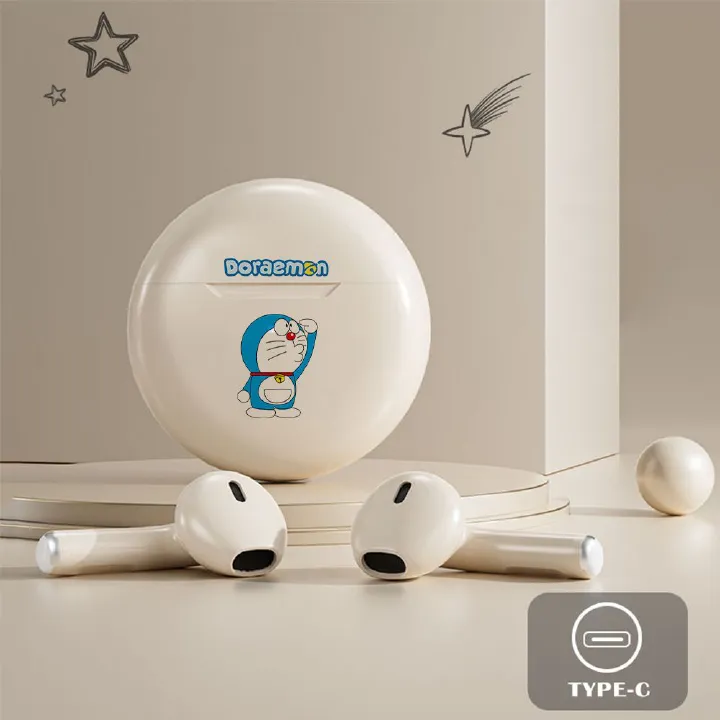 Aloking Pro6 TWS Bluetooth Earbuds Wireless Bluetooth Earphone Touch Control 9d Stereo Headset Build-in MIC earphones bluetooth original Cartoon pattern Cute Wireless Earphone Gaming Earbuds Airpods
