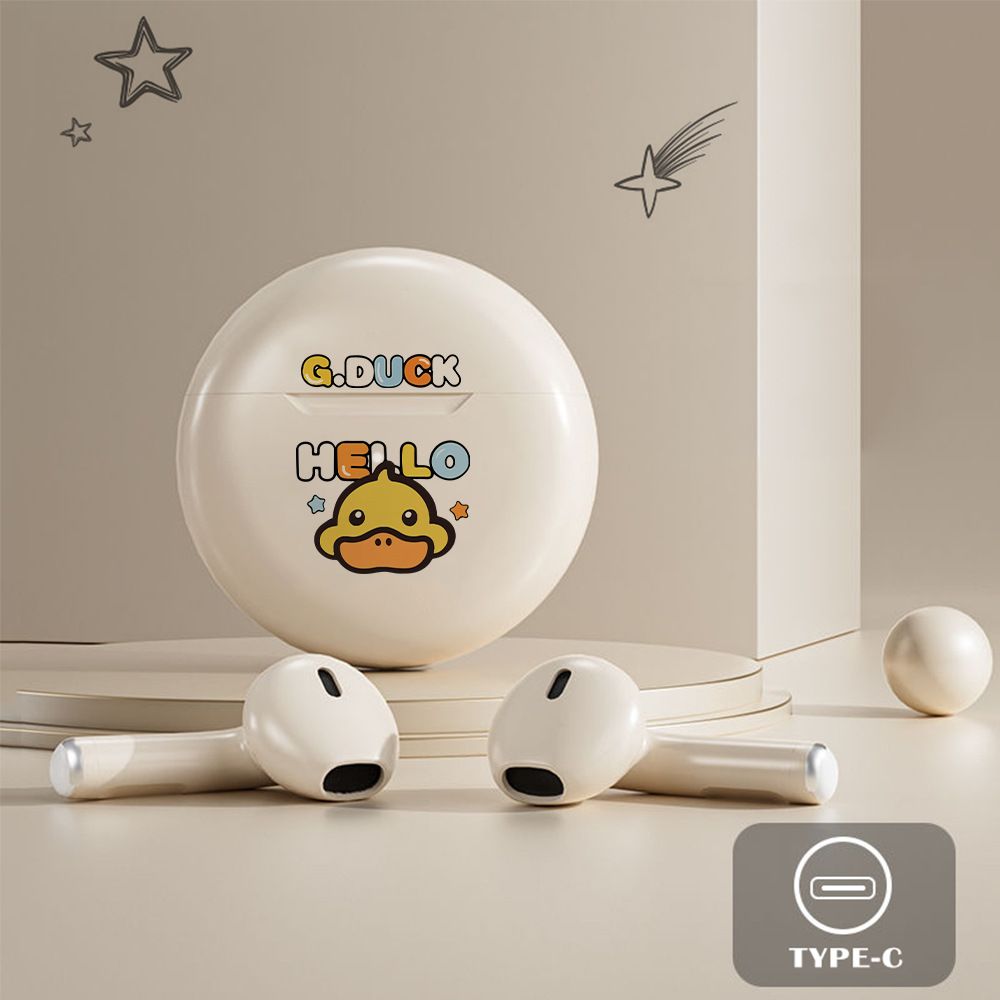 Aloking Pro6 TWS Bluetooth Earbuds Wireless Bluetooth Earphone Touch Control 9d Stereo Headset Build-in MIC earphones bluetooth original Cartoon pattern Cute Wireless Earphone Gaming Earbuds Airpods