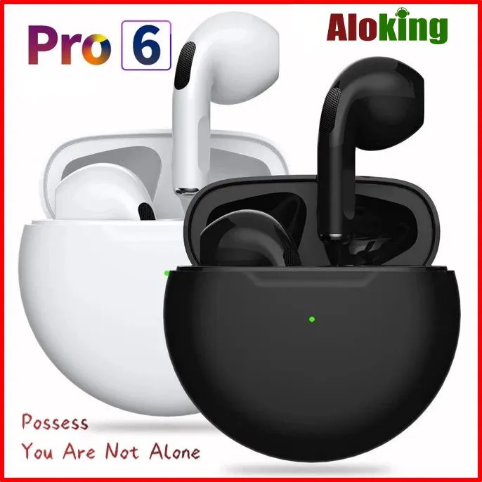 Aloking Air pro 6 true Bluetooth Wireless earphones run sports earphone with microphone pro 6 earpods phones TWS wireless Headset Bluetooth earphone Wireless Earbuds for iphone Samsung pro6 earphone