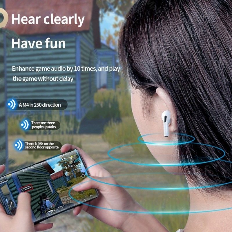 Aloking Pro6 TWS Bluetooth Earbuds Wireless Bluetooth Earphone Touch Control 9d Stereo Headset Build-in MIC earphones bluetooth original Cartoon pattern Cute Wireless Earphone Gaming Earbuds Airpods
