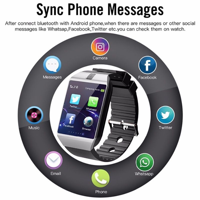 Bluetooth Smart Watch With Camera Women Men Smart watch With SIM TF Card Slot Fitness Activity Tracker Sport Watch Android Watches Kids Smart watch Sports Watch Men's Smartwatch Women Wrist Watch