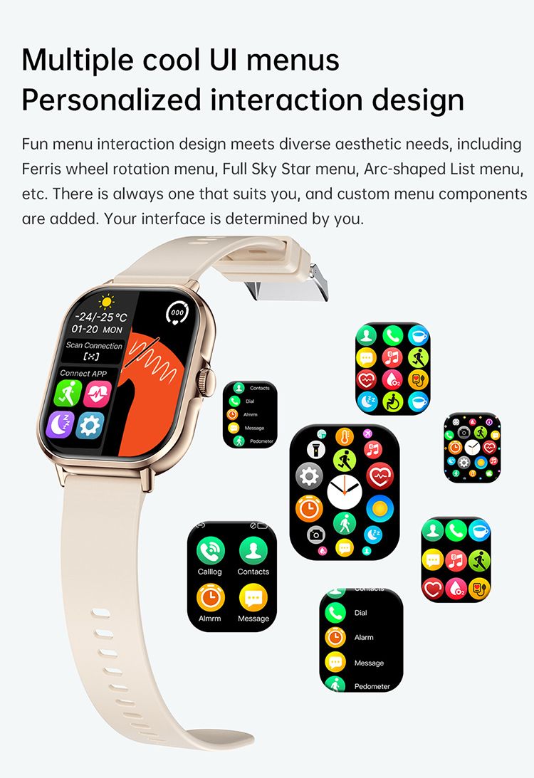 Z15 Smartwatch 2.01 Inch Screen Health Monitoring Watches IP67 Waterproof Sport Fitness Smart Watch For Men Smart Watch For Women Sports Watch Couple Watch Smart Bracelet Men's Smartwatch Ladies Watch
