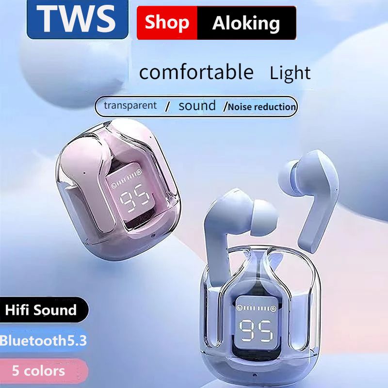 Aloking TWS Wireless Bluetooth Earphone Touch Control Earbuds HiFi 9D Stereo Sound Noise Reduction Waterproof Low Latency With Microphone Headsets For iPhone Android Gaming Earbuds Bluetooth Earpods
