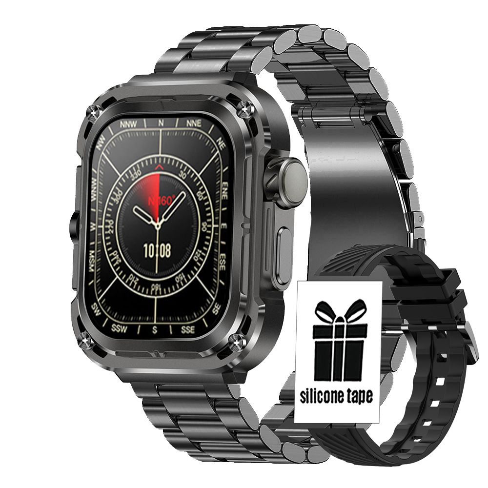 Z85 MAX Smart Watch Men Outdoor Super Sturdy Sports Waterproof Smartwatch for Men 3in1 NFC GPS Stainless Steel Smart Watch Wristband Fitness SMART Bracelet With 3 Straps long endurence For Android IOS
