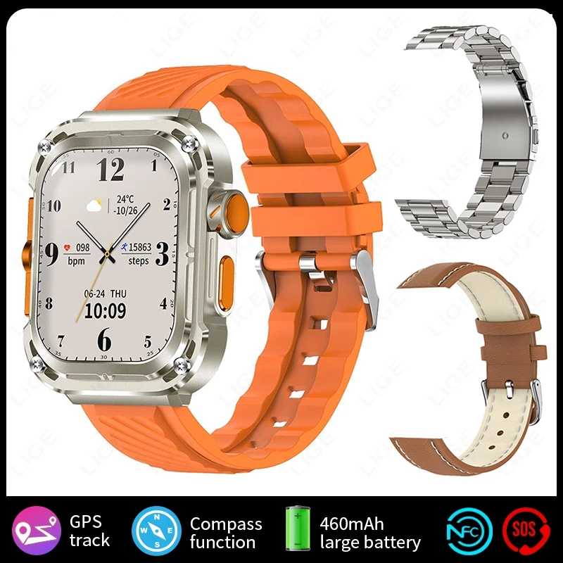 3-in-1 Z85 Max Smart Watch Men Bluetooth Call Dynamic Island Heart Rate Health Monitoring GPS Outdoor Sports Fitness Tracker Men's Smart Watch IP68 waterproof Smart watch Military Smart Watch For Men