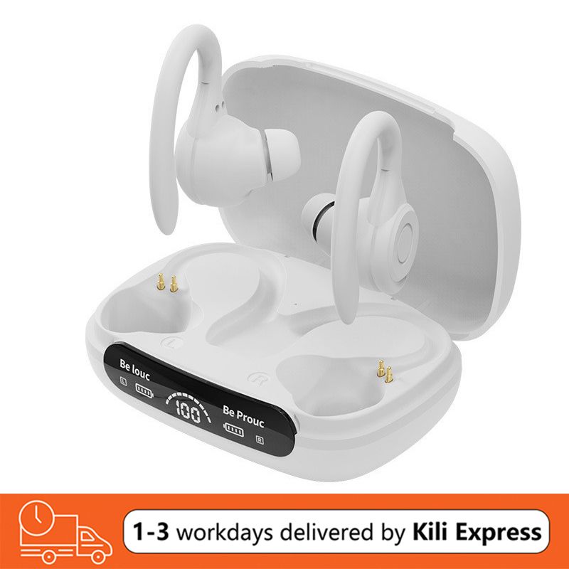 TWS Ture Wireless Earbuds Y7 Bluetooth 5.3 Headphones 24Hrs Playtime with Charging Case LED Diaplay Hi-Fi Sweatproof Noise Canceling Over Ear Earhooks Touch Control Wireless Earphone with Microphone