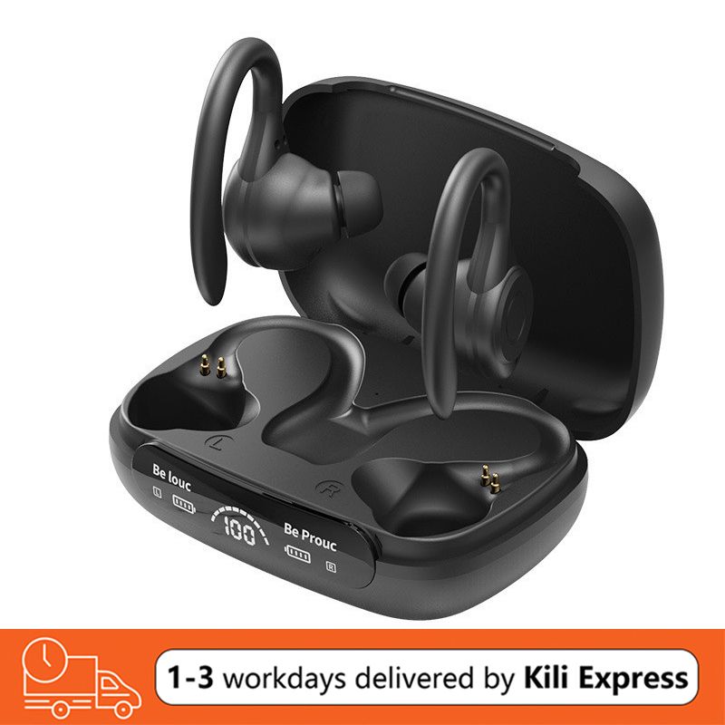 TWS Ture Wireless Earbuds Y7 Bluetooth 5.3 Headphones 24Hrs Playtime with Charging Case LED Diaplay Hi-Fi Sweatproof Noise Canceling Over Ear Earhooks Touch Control Wireless Earphone with Microphone