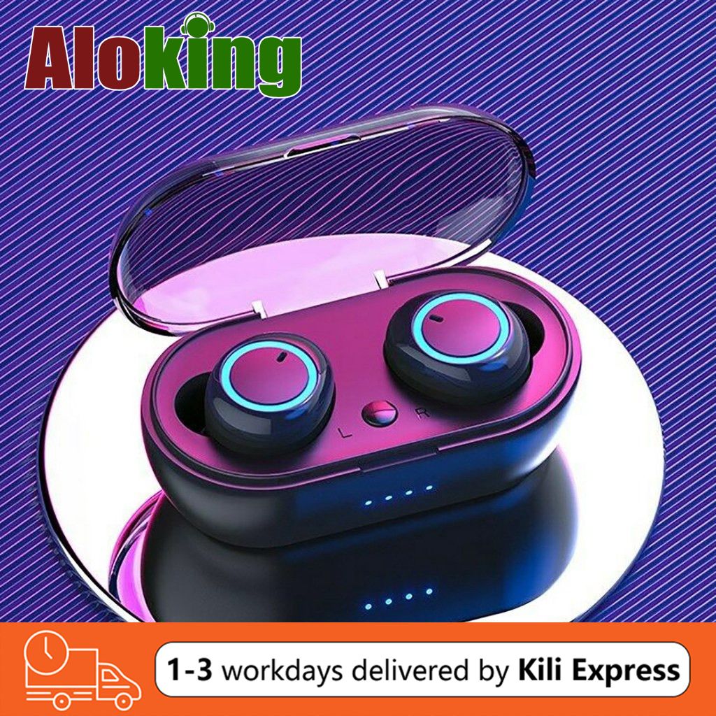 Aloking Earbuds Wireless Earphones TWS in-ear Noise Reduction Earpods Wireless Bluetooth Earphone Gaming Touch Control Bluetooth Headset Stereo Run Sports Earpod air buds Mini Sleep Buds Y50 Headphone