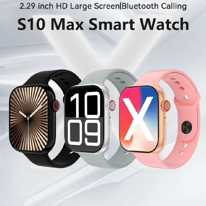 S10 Max Smart Watch Bluetooth Call Smart Watches Fitness Health Smart Bracelet 2.29'' Big Touch Screen Sports Smart Band Heart Rate Blood Oxygen Monitoring Men Smart Watch Women Smart watch Series 10