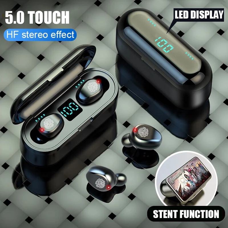 F9 Bluetooth Headphones Bluetooth Headset Sport Noise Reduction In-ear Wireless Earbuds F9-2 F9-3 F9-5 F9-6 F9-32 TWS True Wireless Stereo Wireless Earphone With Mic Bluetooth Earpods Gaming Earbuds