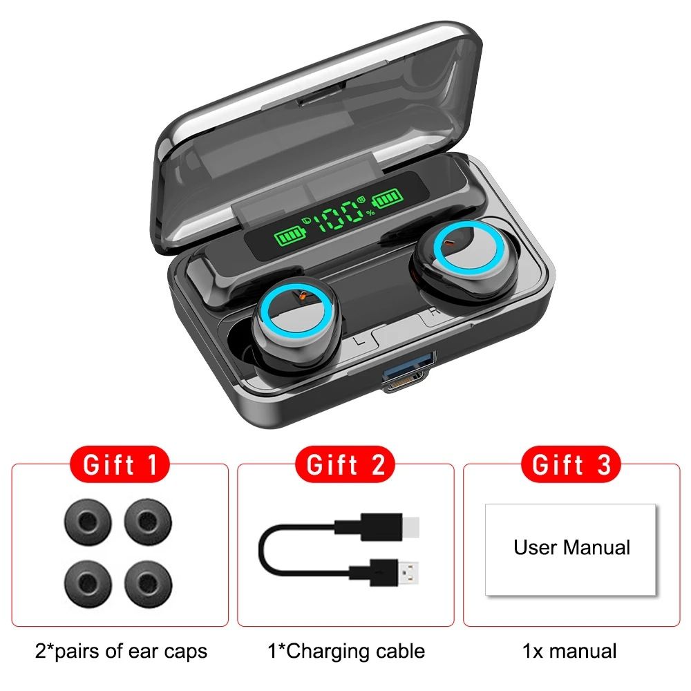 F9 Bluetooth Headphones Bluetooth Headset Sport Noise Reduction In-ear Wireless Earbuds F9-2 F9-3 F9-5 F9-6 F9-32 TWS True Wireless Stereo Wireless Earphone With Mic Bluetooth Earpods Gaming Earbuds