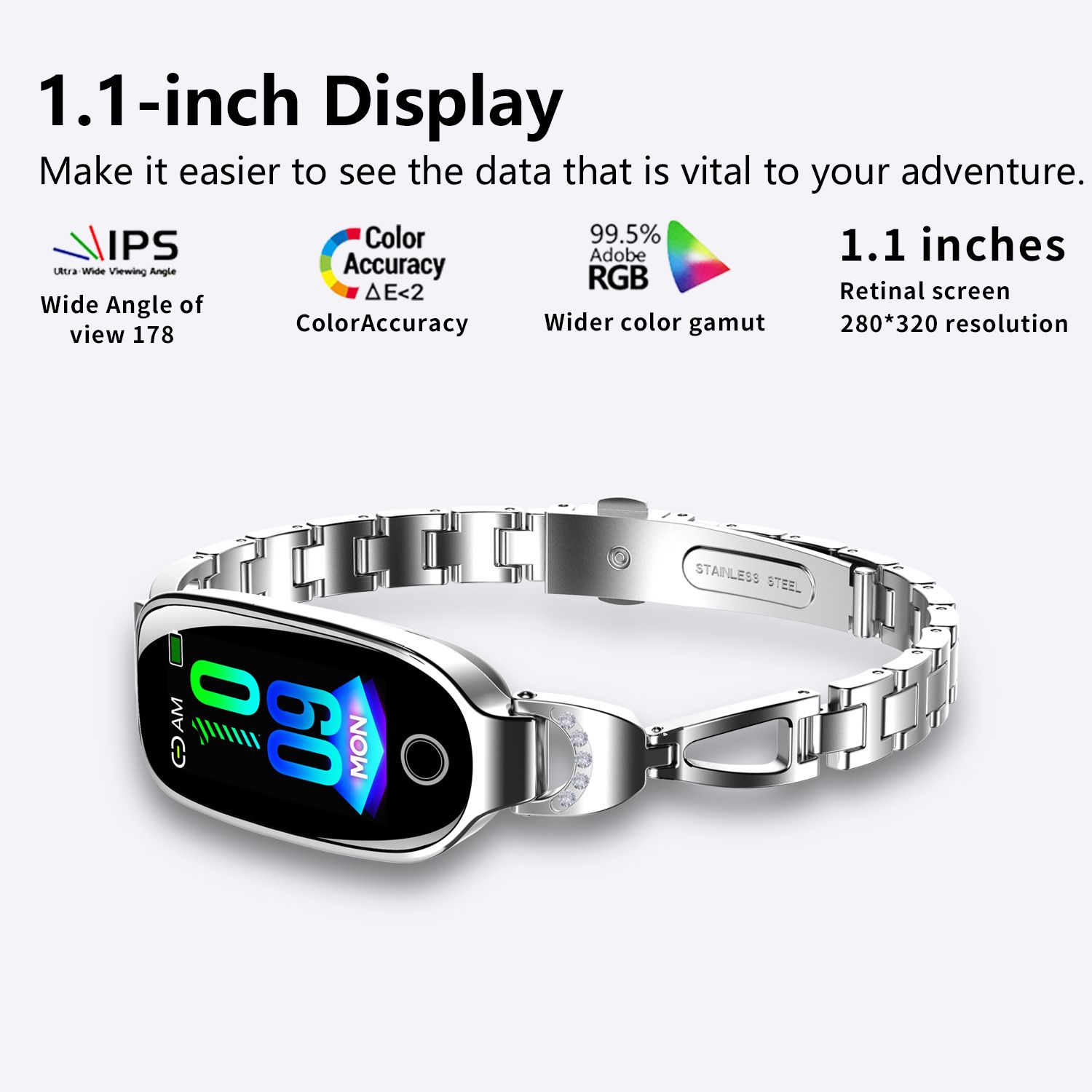 woman smartwatches Bluetooth call Heart Rate Monitor 1.1'' Full Touch Screen Stainless Steel Strap Waterproof Smart watch Fitness Sports Watches Smart Watch For Women ladies watches women gifts