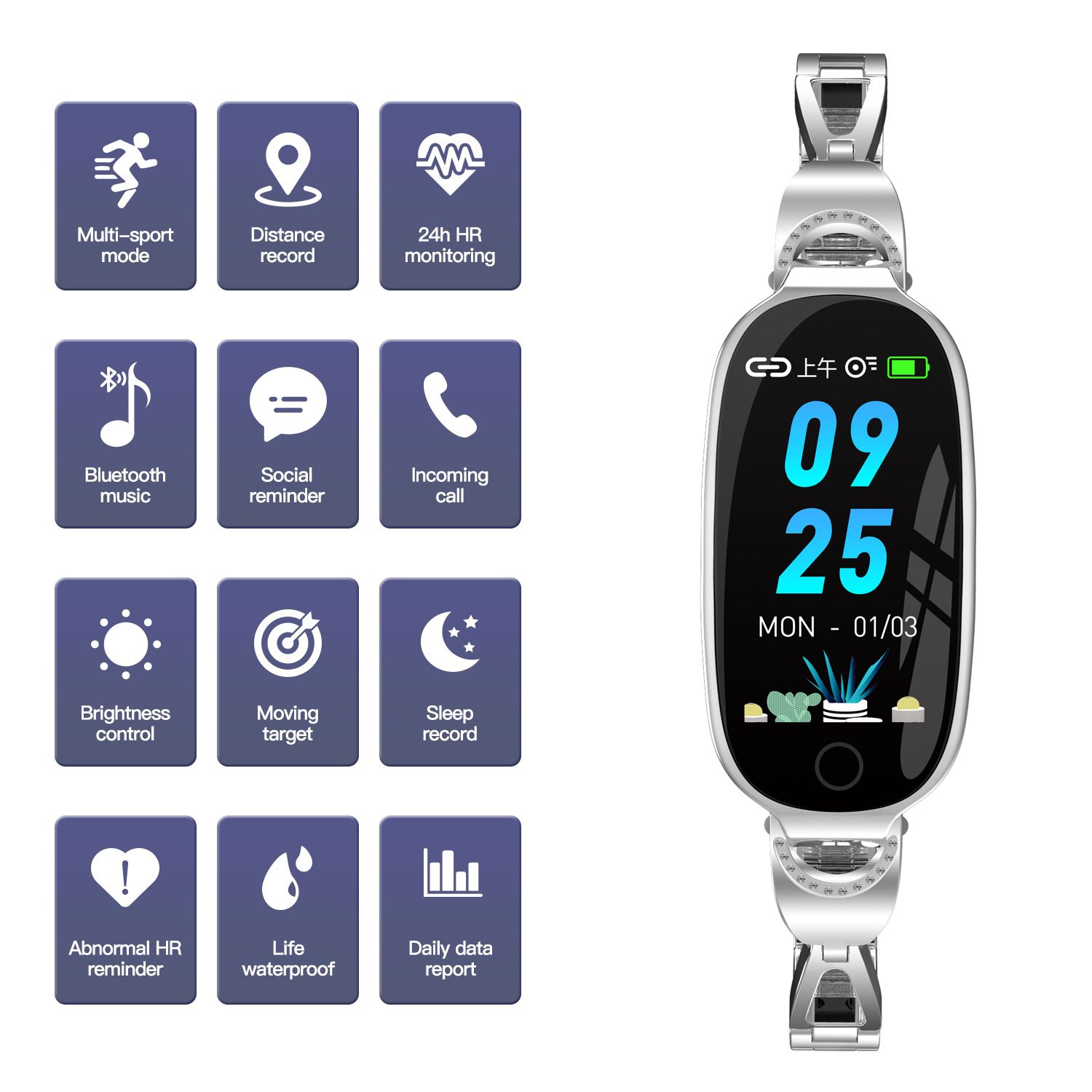 woman smartwatches Bluetooth call Heart Rate Monitor 1.1'' Full Touch Screen Stainless Steel Strap Waterproof Smart watch Fitness Sports Watches Smart Watch For Women ladies watches women gifts