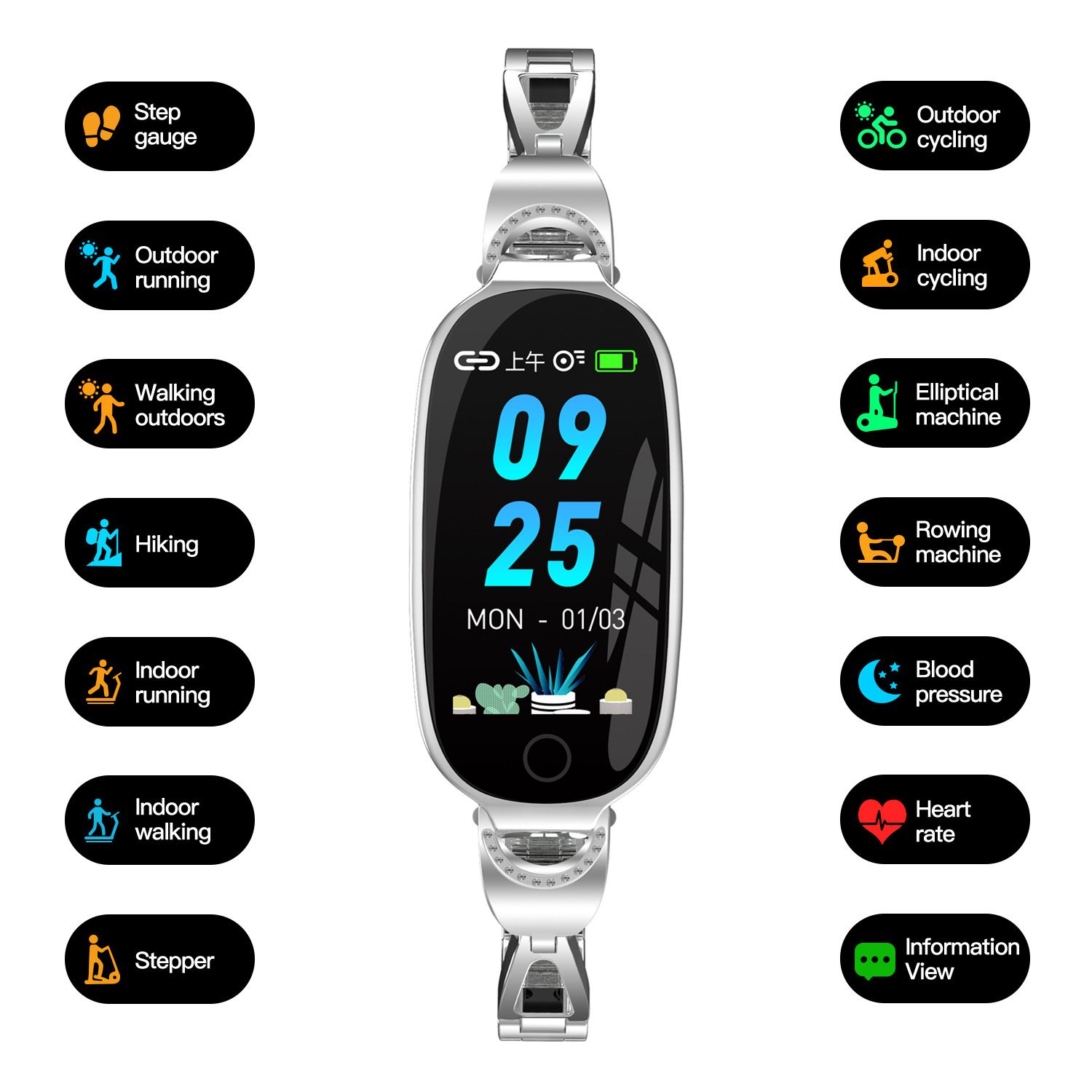 woman smartwatches Bluetooth call Heart Rate Monitor 1.1'' Full Touch Screen Stainless Steel Strap Waterproof Smart watch Fitness Sports Watches Smart Watch For Women ladies watches women gifts