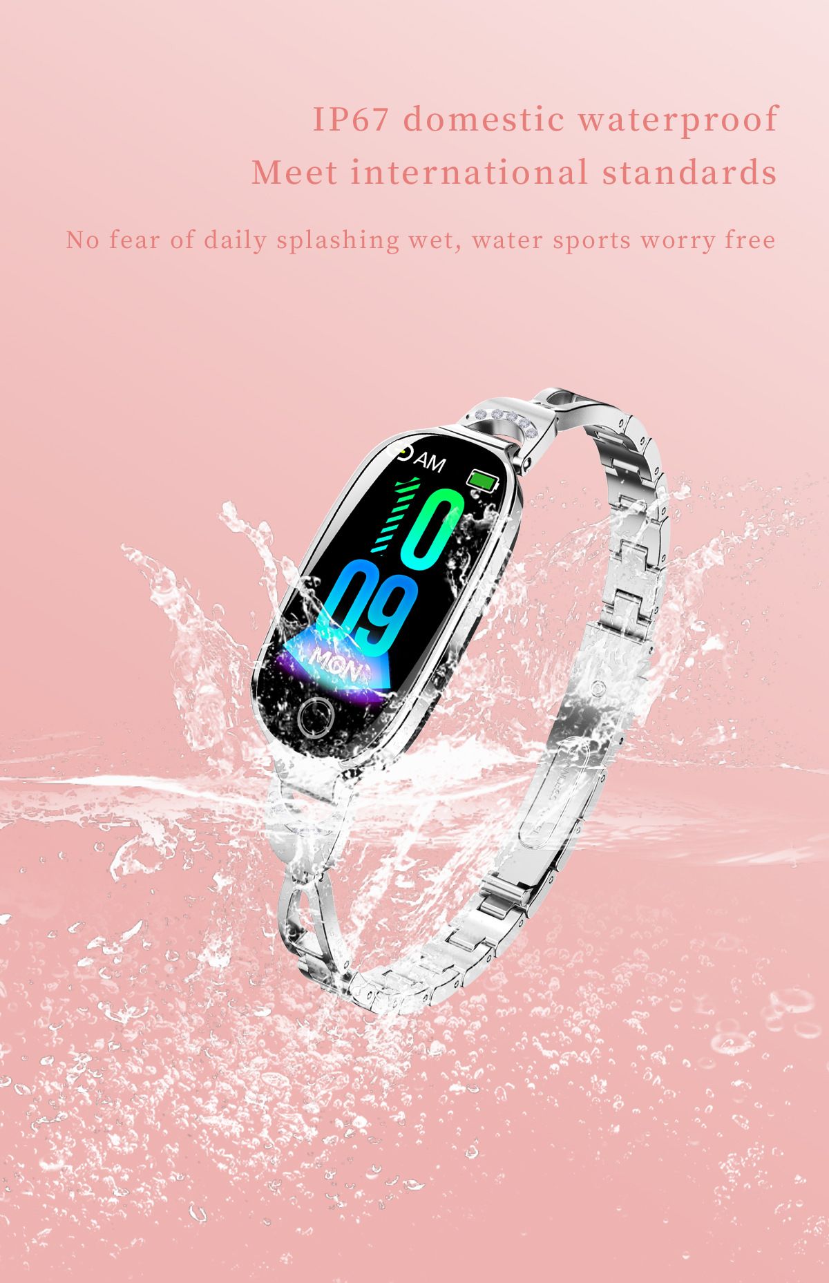 woman smartwatches Bluetooth call Heart Rate Monitor 1.1'' Full Touch Screen Stainless Steel Strap Waterproof Smart watch Fitness Sports Watches Smart Watch For Women ladies watches women gifts