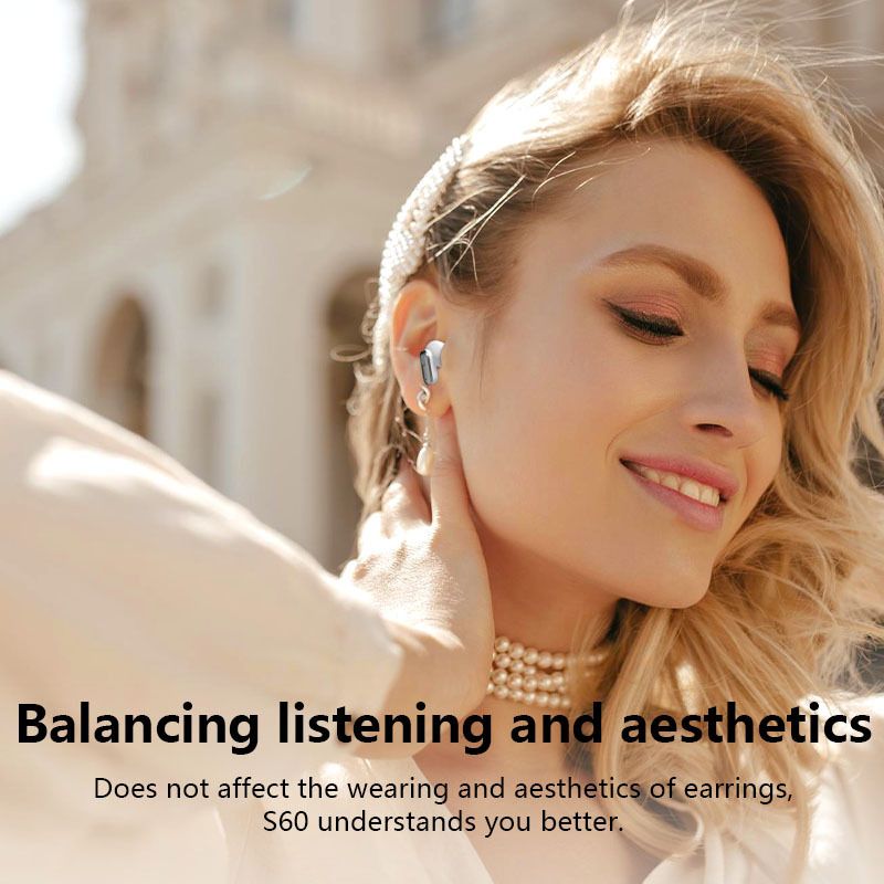 Aloking Earbuds S60 TWS Bluetooth Earphones Wireless Earphone Waterproof Earbuds With Mic Sports Running Game HiFi Headset Noise Reduction Bluetooth 5.4 mini Bluetooth Earpods Bluetooth Small Ear buds