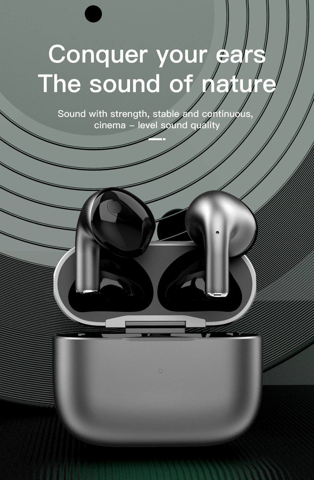 Aloking New K58 Wireless Bluetooth Headset Binaural Game With High Sound Quality And No Delay Steel Metal Wireless Earphones Bluetooth Headphone In-ear Earpod Earphones With Microphone For IOS/Android