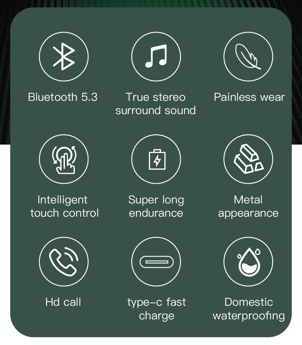 Aloking New K58 Wireless Bluetooth Headset Binaural Game With High Sound Quality And No Delay Steel Metal Wireless Earphones Bluetooth Headphone In-ear Earpod Earphones With Microphone For IOS/Android