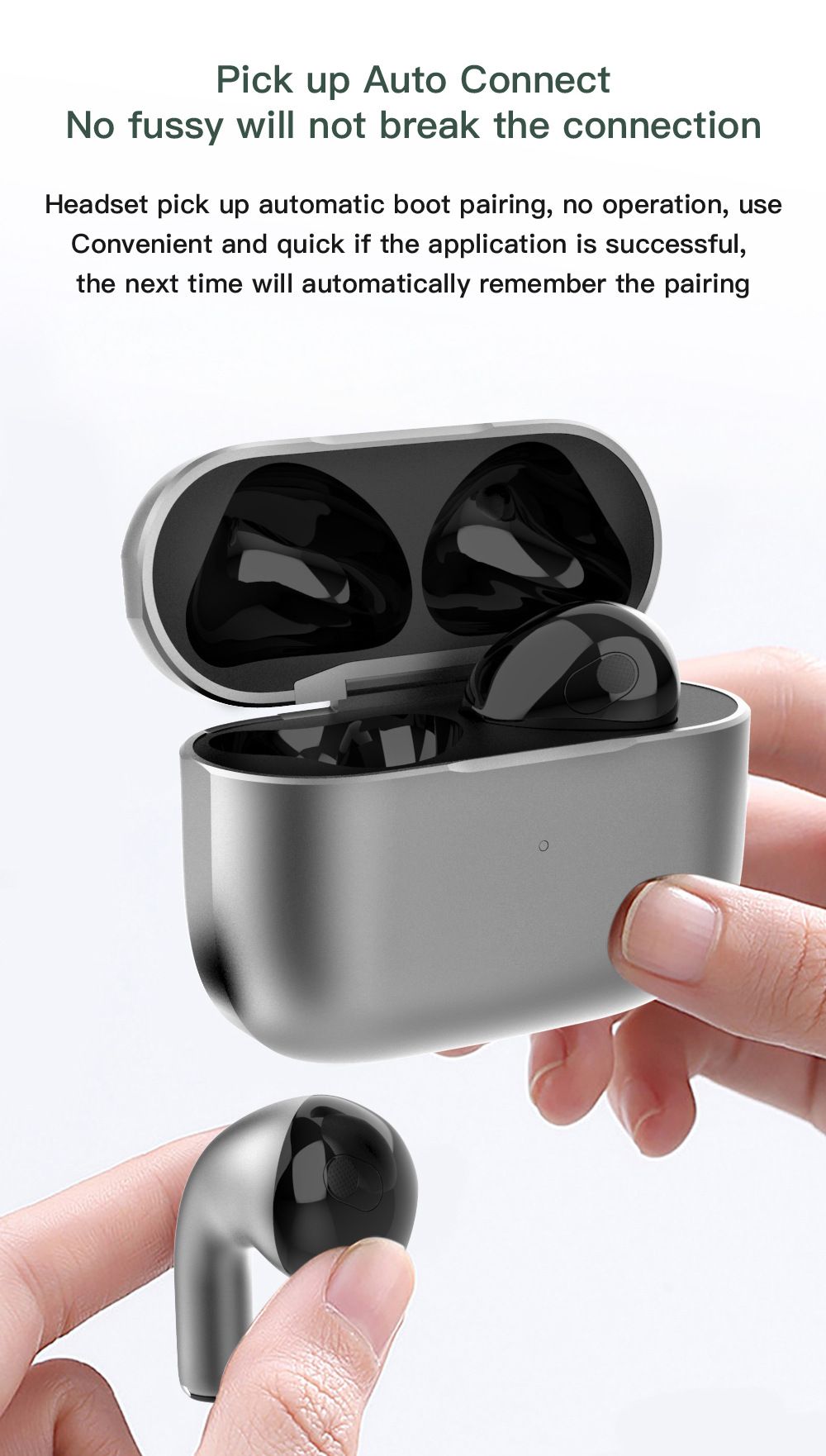Aloking New K58 Wireless Bluetooth Headset Binaural Game With High Sound Quality And No Delay Steel Metal Wireless Earphones Bluetooth Headphone In-ear Earpod Earphones With Microphone For IOS/Android