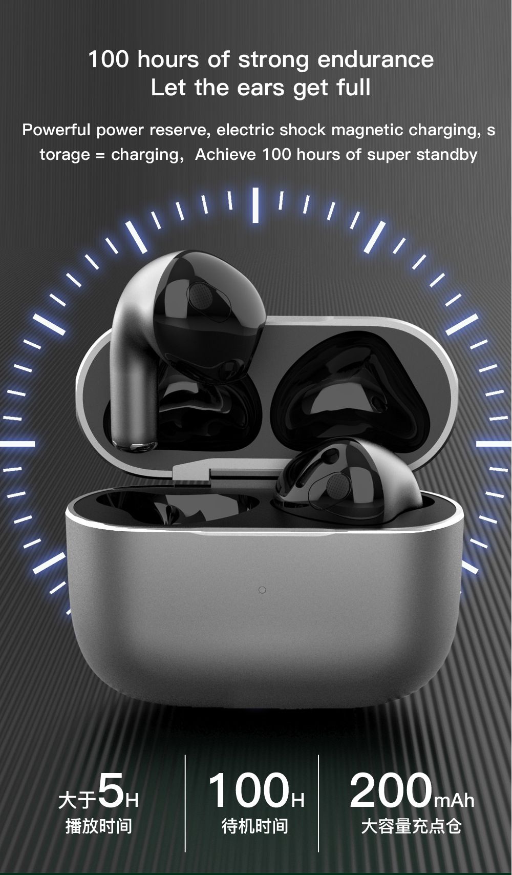 Aloking New K58 Wireless Bluetooth Headset Binaural Game With High Sound Quality And No Delay Steel Metal Wireless Earphones Bluetooth Headphone In-ear Earpod Earphones With Microphone For IOS/Android