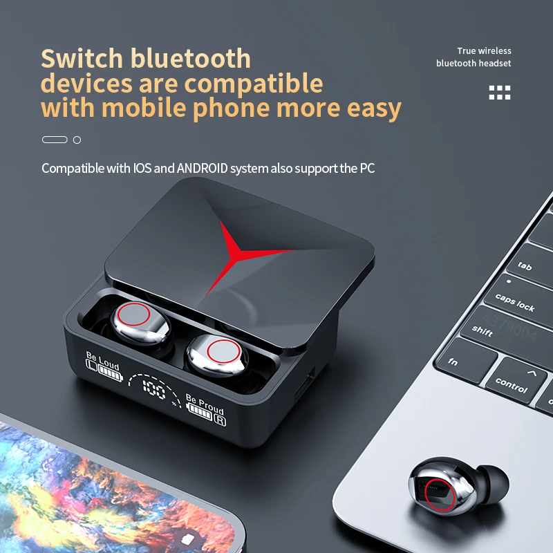 Original TWS M90 Pro Wireless Headphones Sliding Cover Gaming Earphone Bluetooth 5.3 Sport Earbuds Music Headsets For Iphone Xiaomi In-Ear TWS Wireless Earbud Waterproof Sports Earphones Earpods