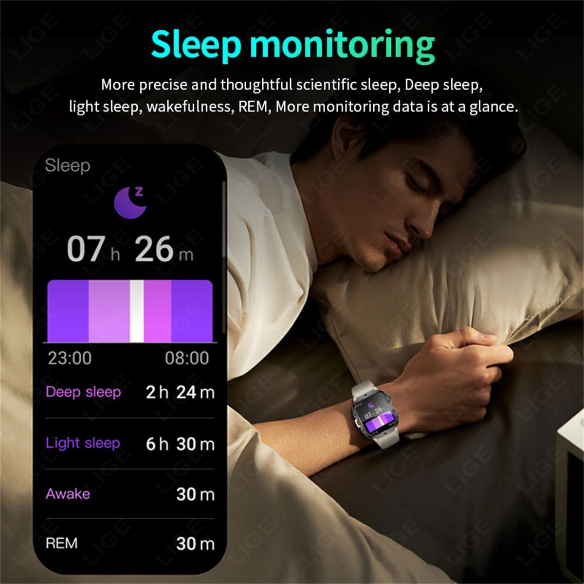 LIGE NEW QX11 Blurooth call Smart Watch Men Women 420mAh Large Battery 1.96 inch HD screen 3ATM Waterproof SOS Phone Call Outdoor Sports Smart Watch Heart Rate Sleep Monitoring Smartwatch For Men