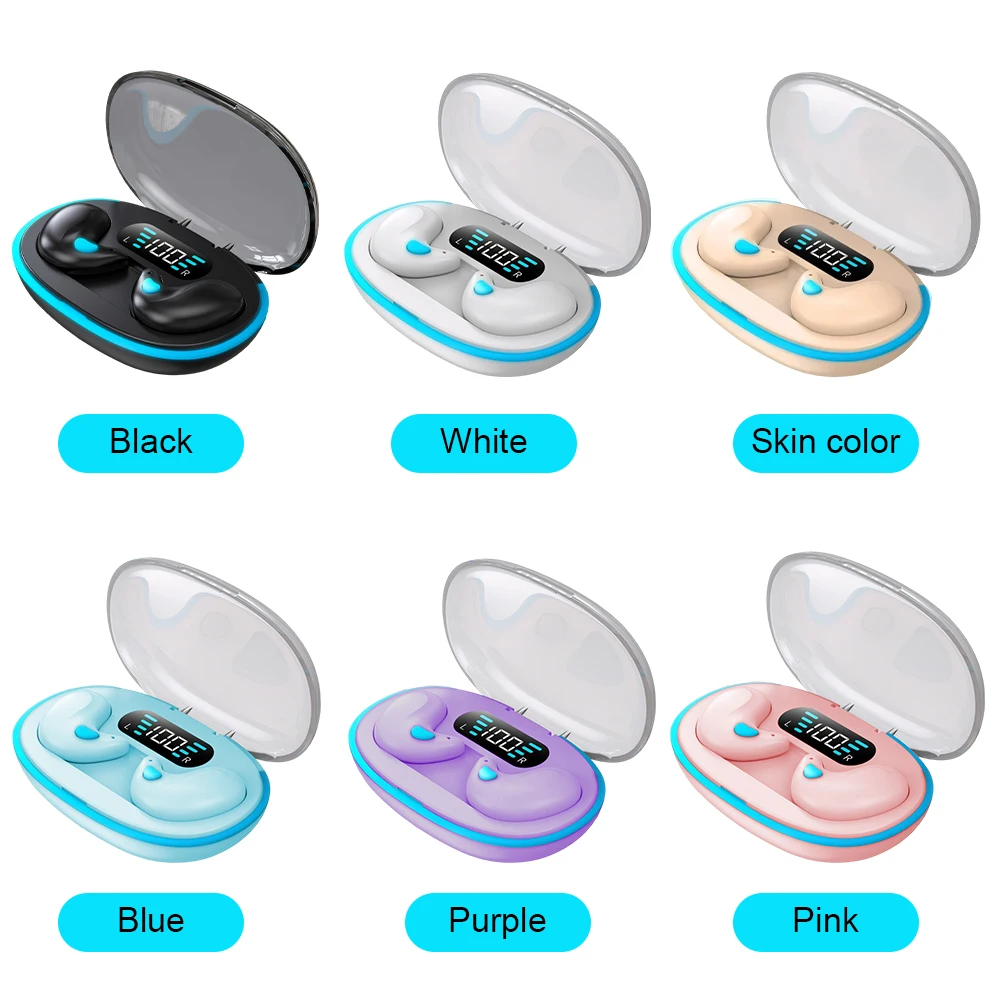 Aloking Original X55 Earbuds Wireless Sleep Earphone TWS Noise Reduction Invisible Earphone Sleeping Headset Bluetooth Sport Headphones Earbuds X55 Sleeping Airpod Mini Super Bass Sound Earpods Earbud