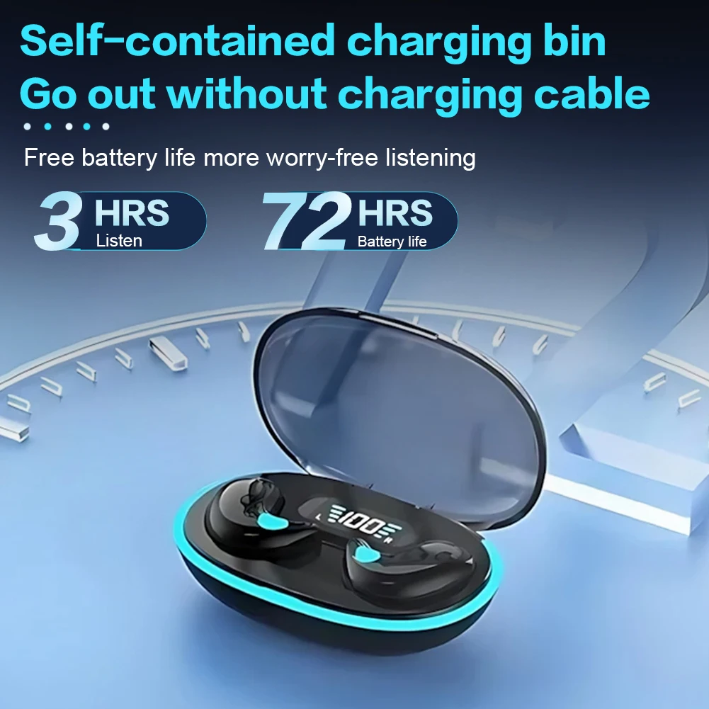 Aloking Original X55 Earbuds Wireless Sleep Earphone TWS Noise Reduction Invisible Earphone Sleeping Headset Bluetooth Sport Headphones Earbuds X55 Sleeping Airpod Mini Super Bass Sound Earpods Earbud