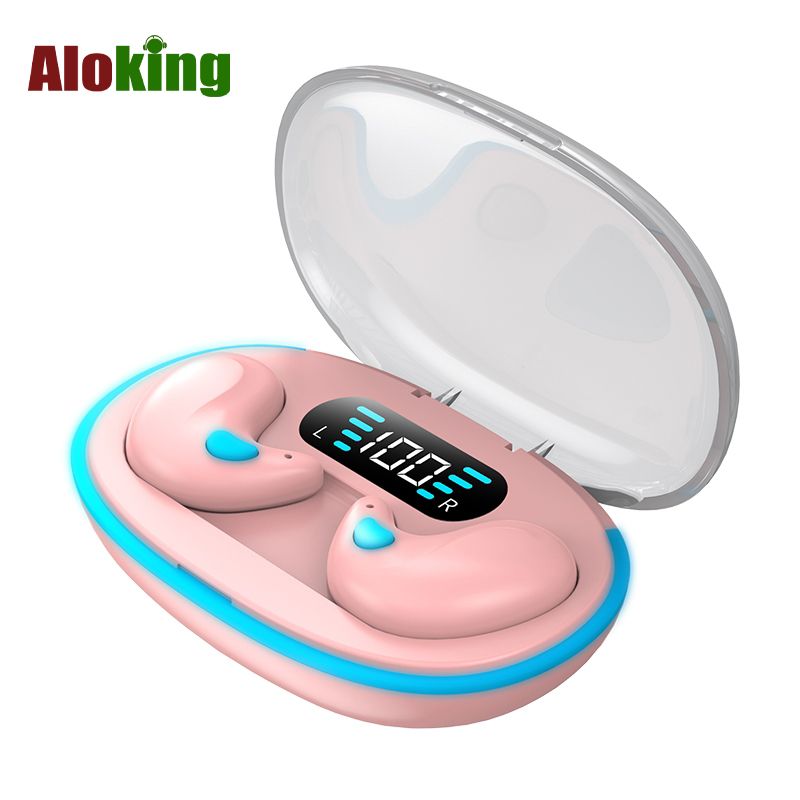 Aloking Original X55 Earbuds Wireless Sleep Earphone TWS Noise Reduction Invisible Earphone Sleeping Headset Bluetooth Sport Headphones Earbuds X55 Sleeping Airpod Mini Super Bass Sound Earpods Earbud