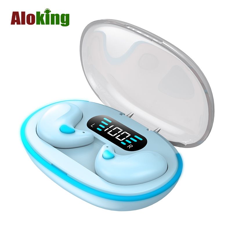 Aloking Original X55 Earbuds Wireless Sleep Earphone TWS Noise Reduction Invisible Earphone Sleeping Headset Bluetooth Sport Headphones Earbuds X55 Sleeping Airpod Mini Super Bass Sound Earpods Earbud