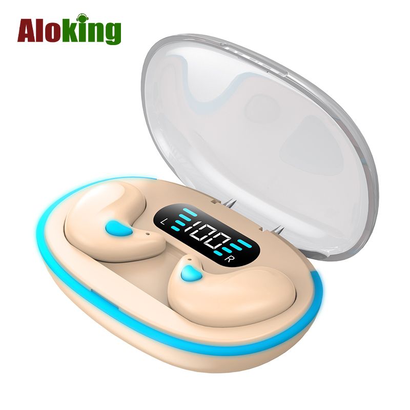 Aloking Original X55 Earbuds Wireless Sleep Earphone TWS Noise Reduction Invisible Earphone Sleeping Headset Bluetooth Sport Headphones Earbuds X55 Sleeping Airpod Mini Super Bass Sound Earpods Earbud