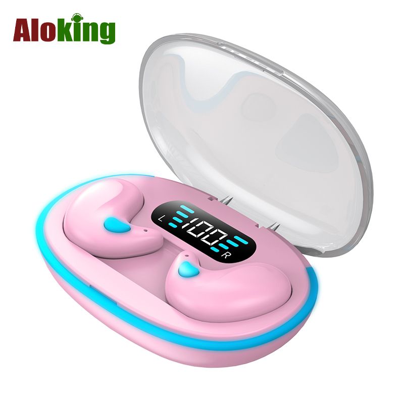 Aloking Original X55 Earbuds Wireless Sleep Earphone TWS Noise Reduction Invisible Earphone Sleeping Headset Bluetooth Sport Headphones Earbuds X55 Sleeping Airpod Mini Super Bass Sound Earpods Earbud