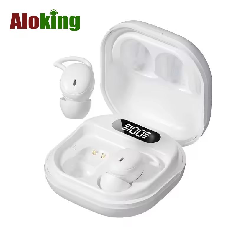 Aloking Wireless Sleep Invisible Earbuds Bluetooth 5.4 Gaming Sport Headphones HiFi Stereo Bass Sound Music Headphones TWS Earphones Mini Wireless Earphones Noise Cancelling Bluetooth Earpods AirPods