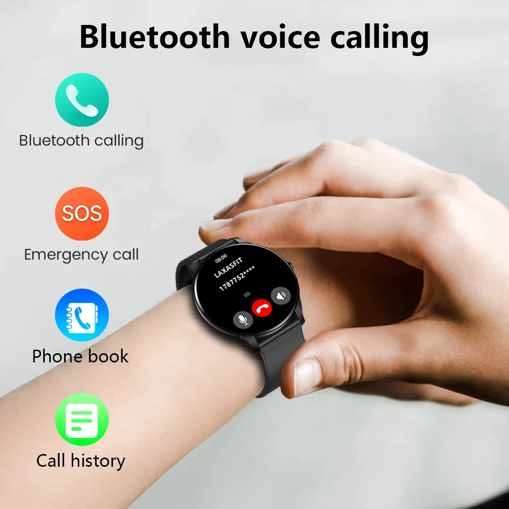 LXASFIT GT2 Bluetooth Smart Watch Sports Watch Smart Bracelet Round Screen Heart Rate Monitor Waterproof Smartwatch For Men Women Couple Watch Ladies Wrist Watch Woman Men Smart Watch Kids watch