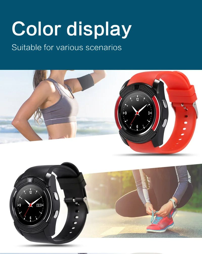 V8 Smart Watch With SIM Card Port PK DZ09 A1 Smart Watch For Men/Women Phone Watch Waterproof Smartwatch Touch Screen Woman Wrist Watch with Camera SIM Card Slot Kids Smart Watch Sports Watch
