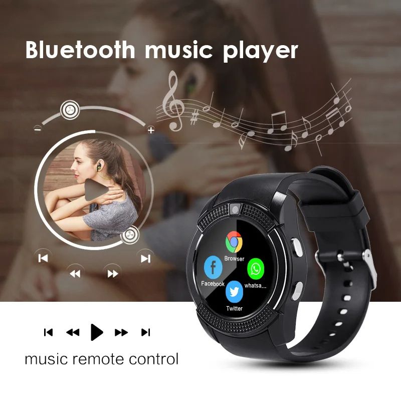 V8 Smart Watch With SIM Card Port PK DZ09 A1 Smart Watch For Men/Women Phone Watch Waterproof Smartwatch Touch Screen Woman Wrist Watch with Camera SIM Card Slot Kids Smart Watch Sports Watch