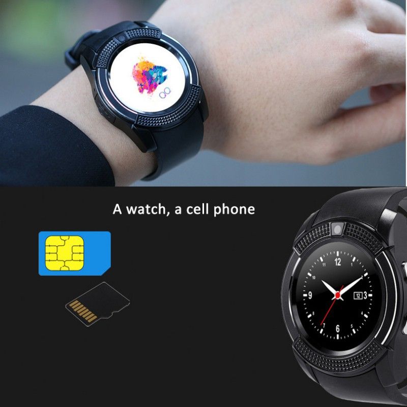 V8 Smart Watch With SIM Card Port PK DZ09 A1 Smart Watch For Men/Women Phone Watch Waterproof Smartwatch Touch Screen Woman Wrist Watch with Camera SIM Card Slot Kids Smart Watch Sports Watch