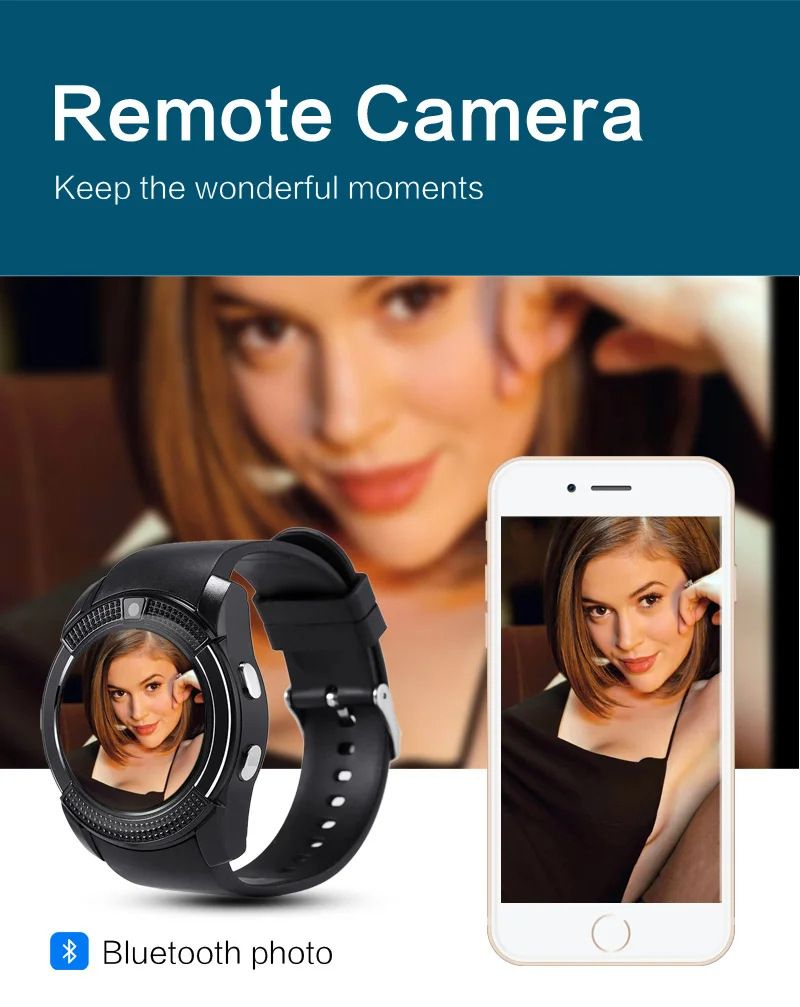 V8 Smart Watch With SIM Card Port PK DZ09 A1 Smart Watch For Men/Women Phone Watch Waterproof Smartwatch Touch Screen Woman Wrist Watch with Camera SIM Card Slot Kids Smart Watch Sports Watch