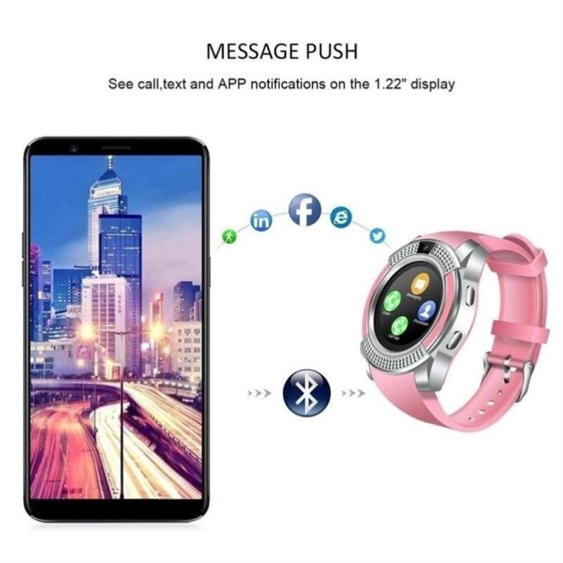 V8 Smart Watch With SIM Card Port PK DZ09 A1 Smart Watch For Men/Women Phone Watch Waterproof Smartwatch Touch Screen Woman Wrist Watch with Camera SIM Card Slot Kids Smart Watch Sports Watch