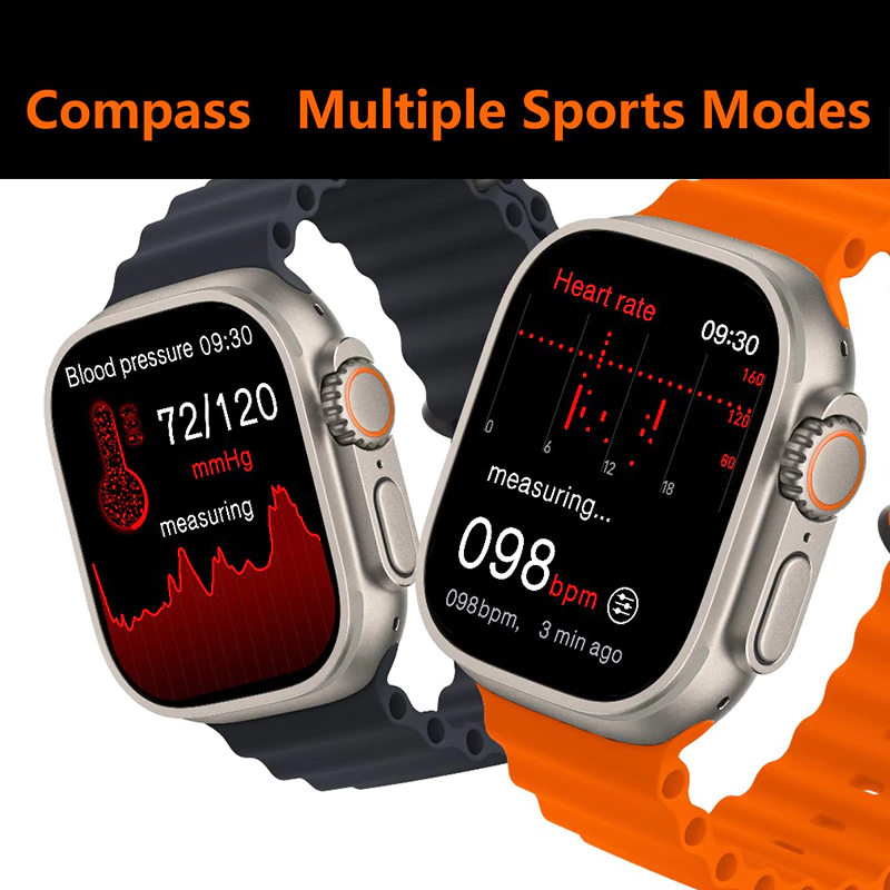 Y10 Ultra Smart Watch Set With 4 Straps T900 Ultra Series 8 Smart Watch For Men Heart Rate Monitor Bluetooth Call Multifunction Sport Smartwatches For IOS Android Wireless Charging Women Smart Watch